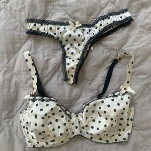 AGENT PROVOCATEUR silk polka dot bra. Super sexy retro look. EUC. 36DD
